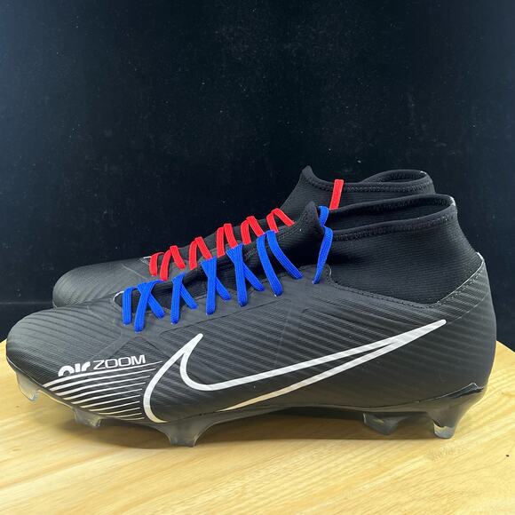 NIKE ZOOM MERCURIAL SUPERFLY 9 ACADEMY FG ID BLACK RED BLUE DX3346-900 MENS SZ 9 main image 5